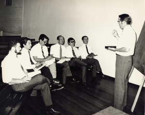 Image of Charles Moore, teaching one of his discipleship teams.